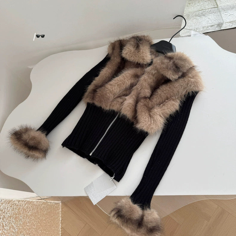 "Chiara" Cardigan mit Fell
