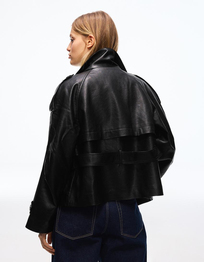 "Aria" Kunstleder Trenchcoat
