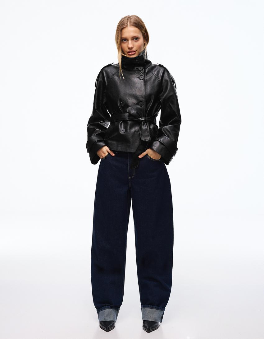 "Aria" Kunstleder Trenchcoat