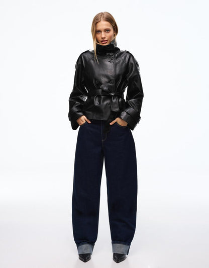 "Aria" Kunstleder Trenchcoat