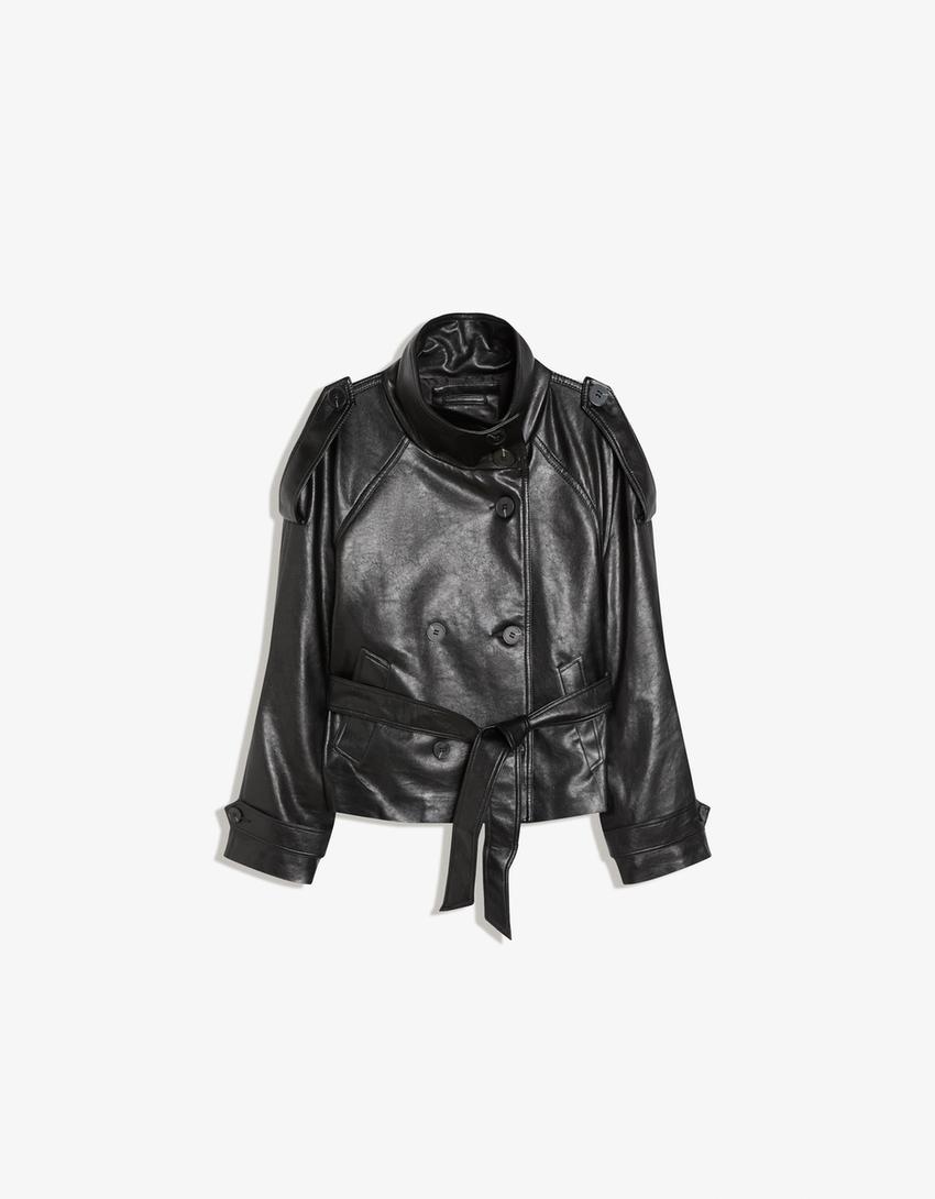 "Aria" Kunstleder Trenchcoat