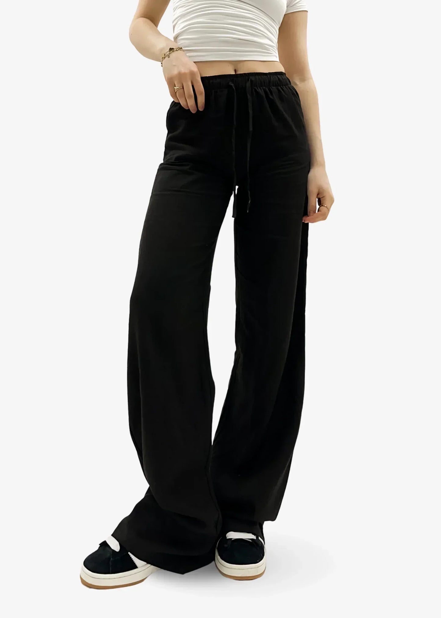 "Jennifer" Leinenhose Schwarz