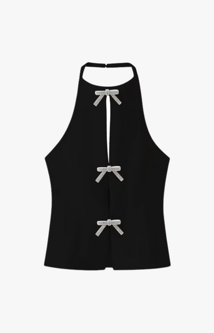 "Glimmer" Top mit Schleifen