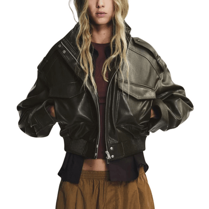 "Yara" Bomber Lederjacke
