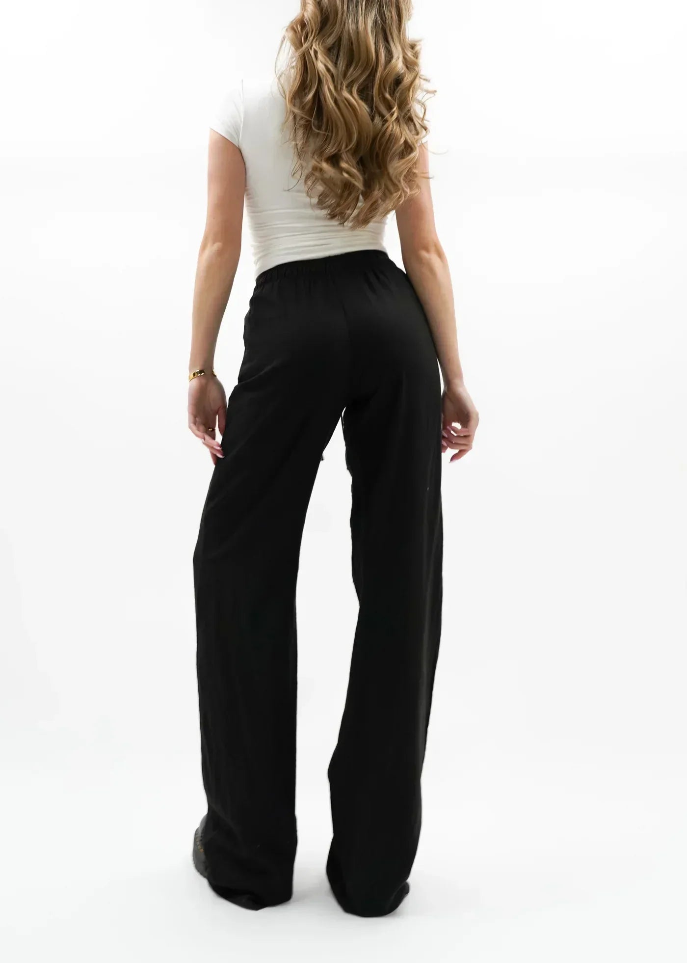 "Jennifer" Leinenhose Schwarz
