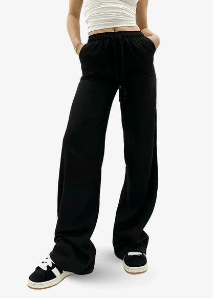 "Jennifer" Leinenhose Schwarz
