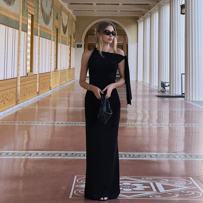 "Rachel" One-Shoulder Maxikleid