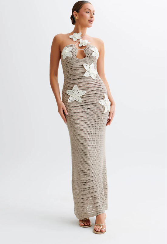 "Vaiana" Gehäkeltes Maxikleid